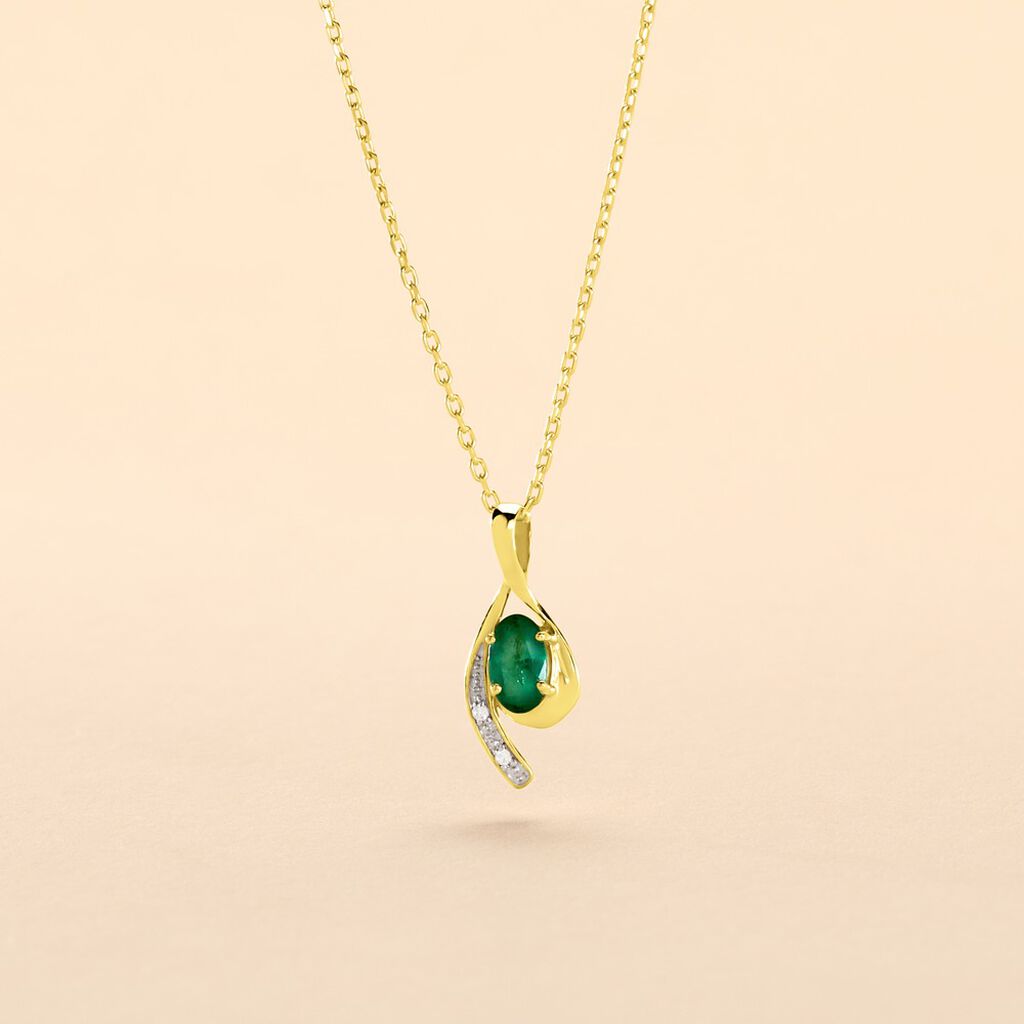Collier Emotion Or Jaune Emeraude Diamant - Colliers Femme | Histoire d’Or