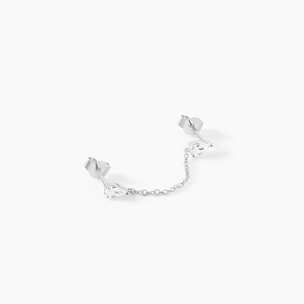 Bijou D'oreille Unitaire Kirstie Argent Blanc Oxyde De Zirconium - Boucles d'oreilles fantaisie Femme | Histoire d’Or