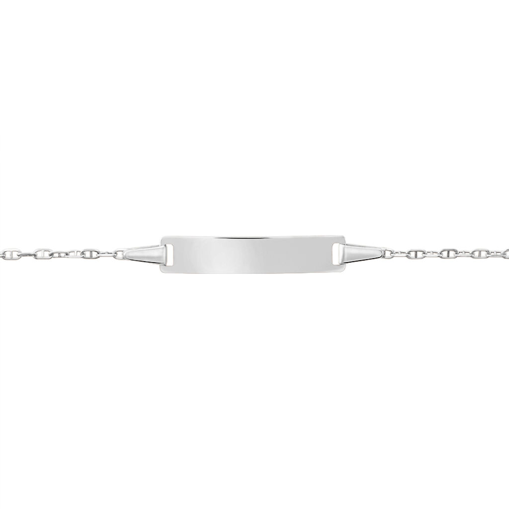 Bracelet Identité Esta Maille Forçat Or Blanc - Bracelets Communion Enfant | Histoire d’Or