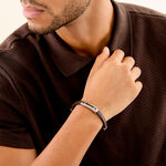 Bracelet Claudino Acier Blanc - Bracelets Cuir Homme | Histoire d&rsquo;Or