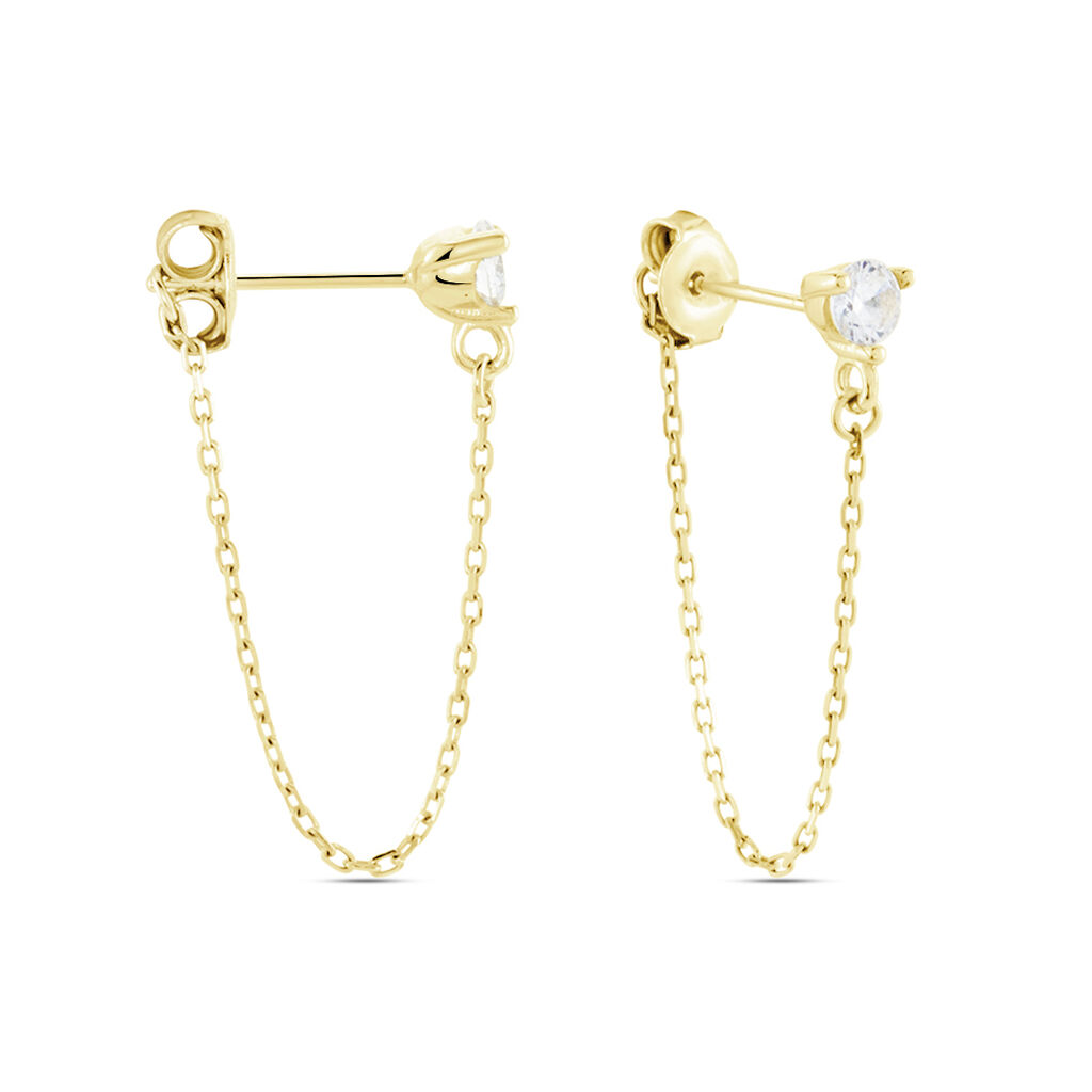 Boucles D'oreilles Pendantes Or Jaune Acierna Oxyde De Zirconium - Boucles d'oreilles pendantes Femme | Histoire d’Or