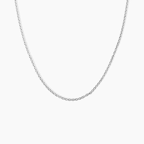 Cha&icirc;ne Ilan Maille For&ccedil;at Ronde Or Blanc - Chaines Unisex | Histoire d&rsquo;Or