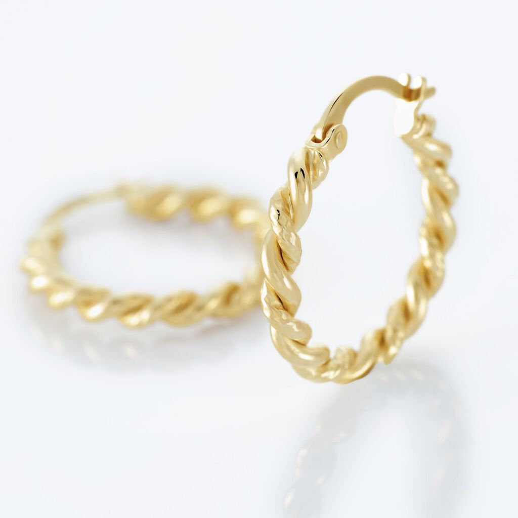 Créoles Plaqué Or Jaune Isaiah - Boucles d'oreilles créoles Femme | Histoire d’Or