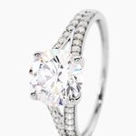 Bague Solitaire Carolina Or Blanc Oxyde De Zirconium - Bagues solitaires Femme | Histoire d&rsquo;Or