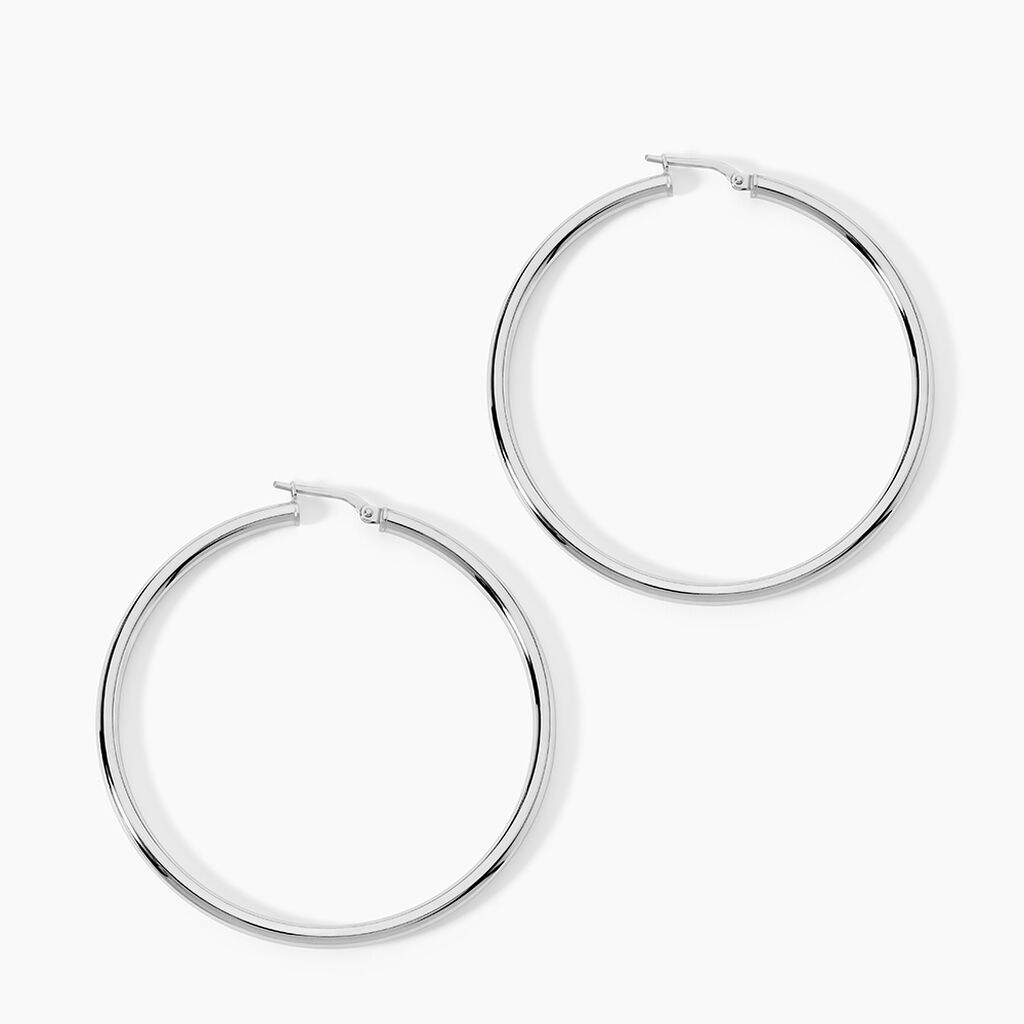 Cr&eacute;oles Argent Blanc Anne - Boucles d'oreilles cr&eacute;oles Femme | Histoire d&rsquo;Or