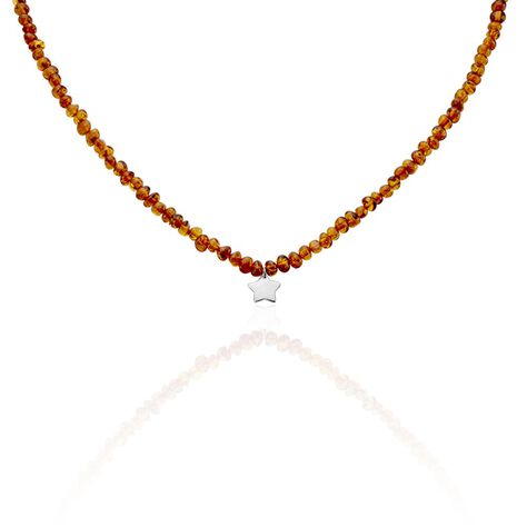 Collier Ras De Cou Argent Steffel Ambre - Ras de cou Femme | Histoire d’Or