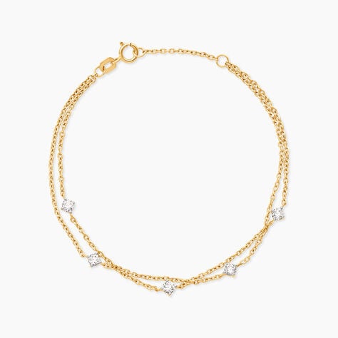 Bracelet Eclat D'Etoile Argent Dor&eacute; A L'Or 750/1000 Oxyde De Zirconium - Bracelets Femme | Histoire d&rsquo;Or