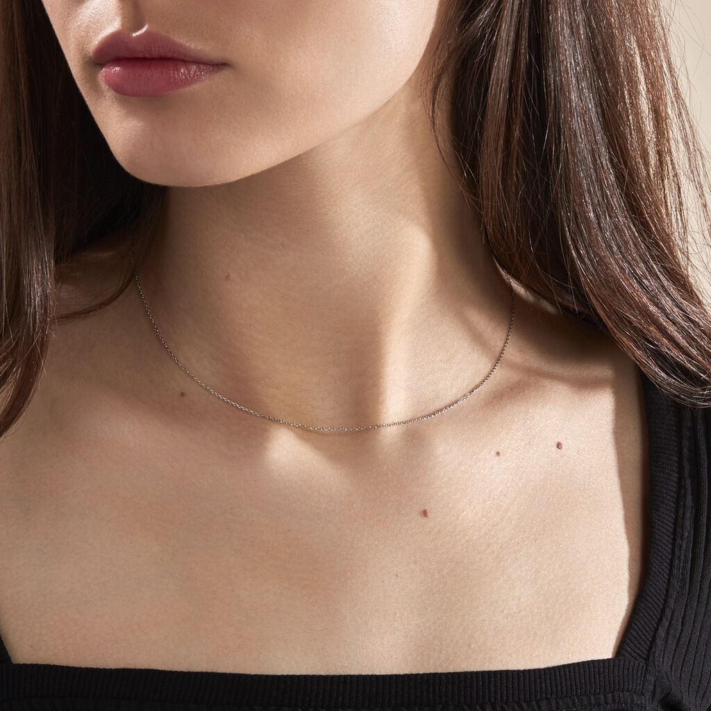 Chaîne Igoa Maille Forçat Diamantee Or Blanc - Chaines Femme | Histoire d’Or