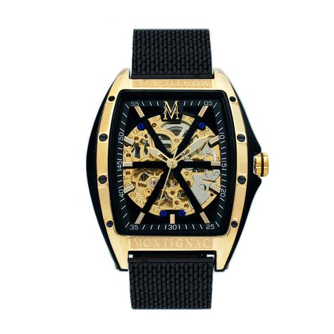 Montre Montignac Tonneau Automatique Noir - Montres Homme | Histoire d’Or