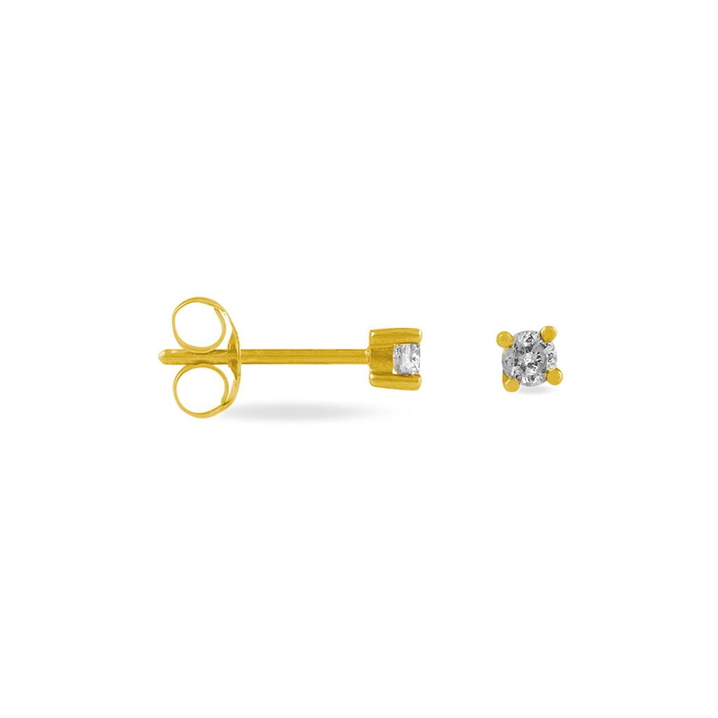 Boucles D'oreilles Puces Clavie Or Jaune Diamant - Clous d'oreilles Femme | Histoire d&rsquo;Or