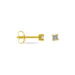 Boucles D'oreilles Puces Clavie Or Jaune Diamant - Clous d'oreilles Femme | Histoire d&rsquo;Or