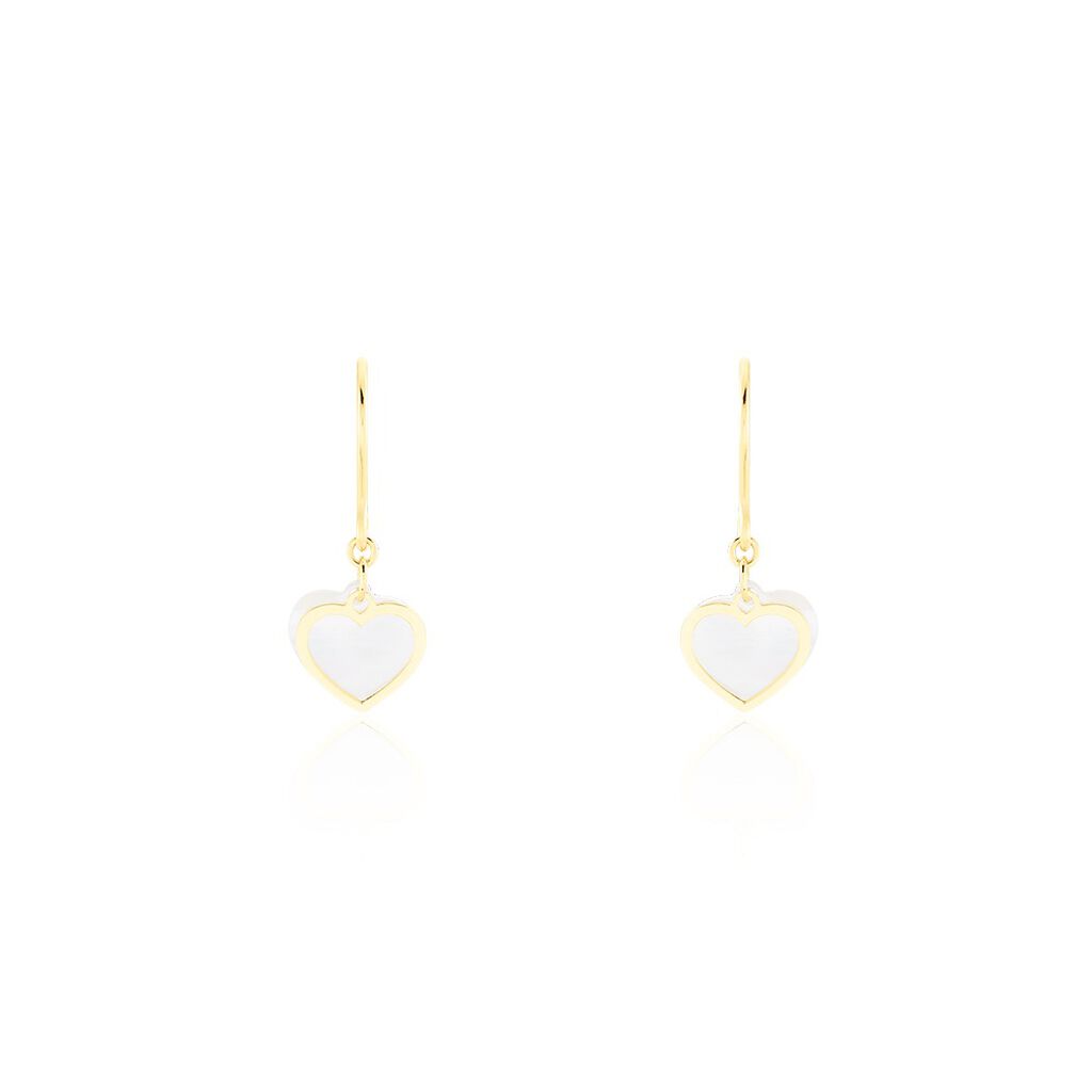Boucles D’oreilles Pendantes Naïade Or Jaune Nacre