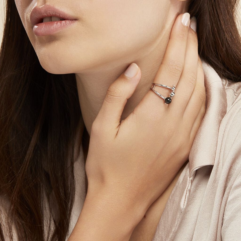 Bague Cleya Argent Blanc Céramique - Bagues avec pierre Femme | Histoire d’Or