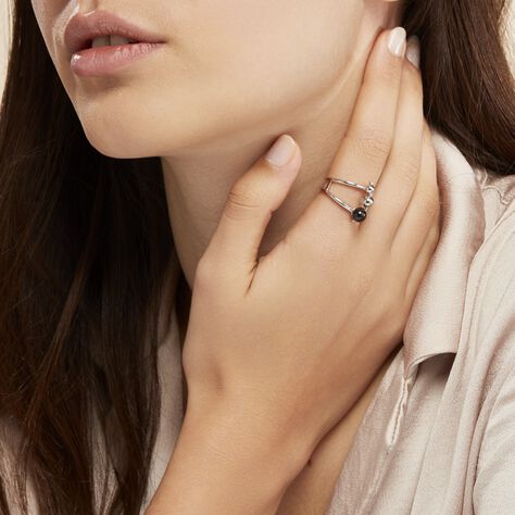 Bague Cleya Argent Blanc Céramique - Bagues avec pierre Femme | Histoire d’Or