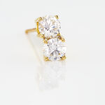 Boucles D'oreilles Puces 4 Griffes Or Jaune Diamant Synthetique - Clous d'oreilles Femme | Histoire d&rsquo;Or