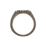 Bague Chevali&egrave;re Acier Vieillit Haris Agate - Bagues solitaires Homme | Histoire d&rsquo;Or