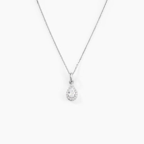Collier Silvette Argent Blanc Oxyde De Zirconium - Colliers fantaisie Femme | Histoire d&rsquo;Or