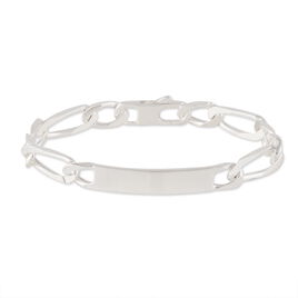 Bracelet Identité Vila Maille Alternee 1/2 Argent Blanc - Gourmettes Homme | Histoire d’Or