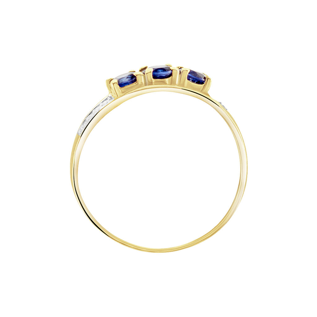 Bague Or Jaune Abelard Saphirs Diamants - Bagues avec pierre Femme | Histoire d’Or