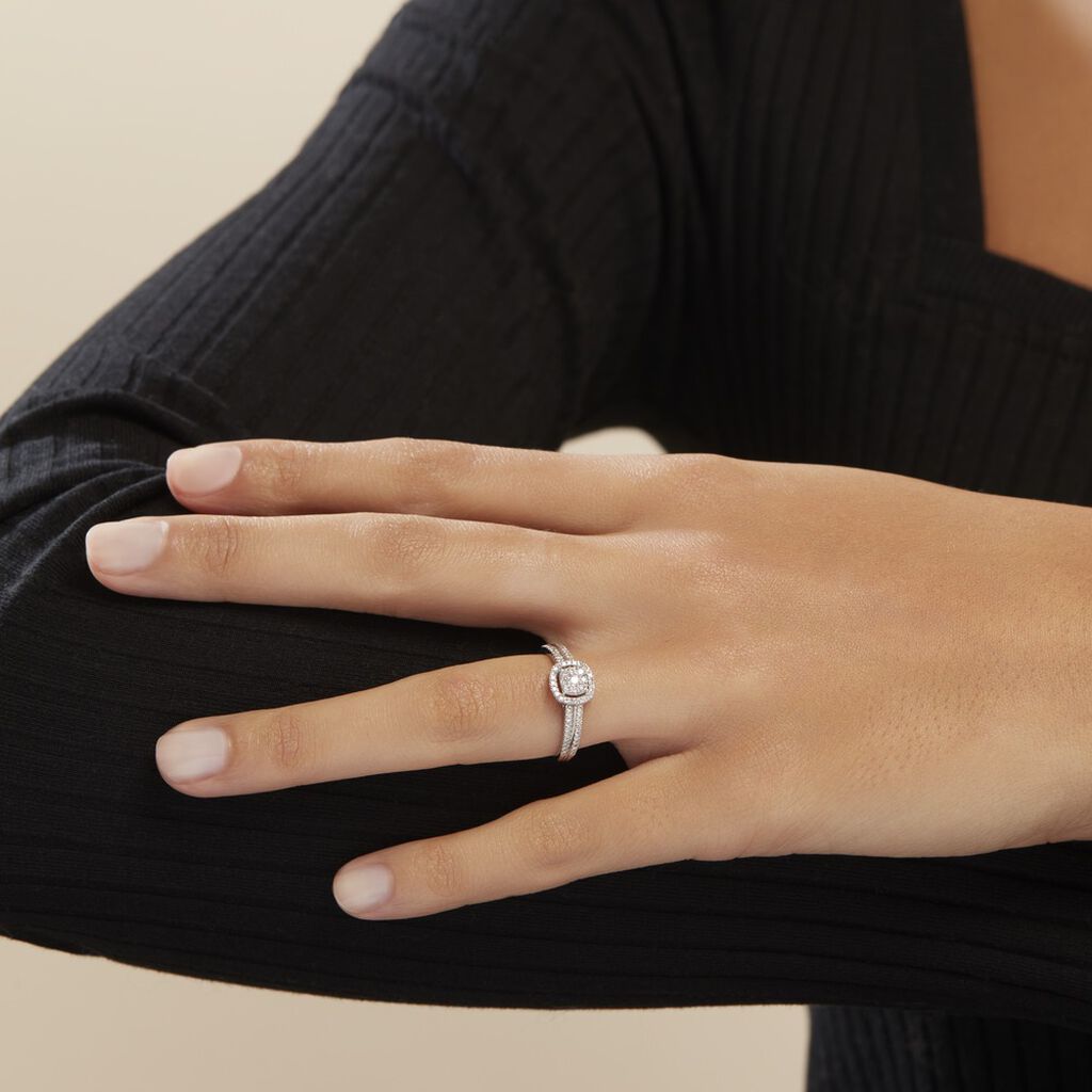 Bague Eleonoora Platine Blanc Diamant - Bagues avec pierre Femme | Histoire d’Or