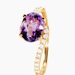 Bague Loriane Or Jaune Amethyste Et Oxyde De Zirconium - Bagues solitaires Femme | Histoire d&rsquo;Or