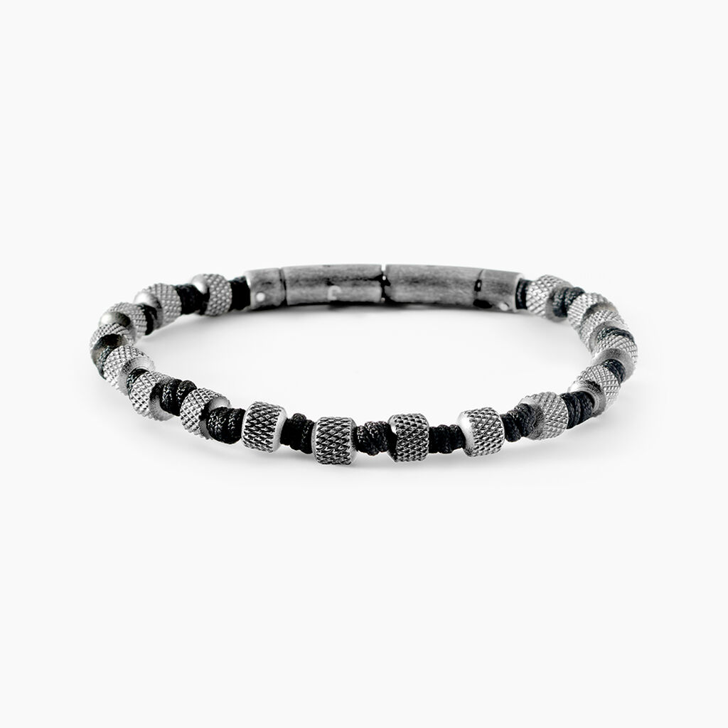 Bracelet Jourdan Acier Noir - Bracelets cordon Homme | Histoire d&rsquo;Or