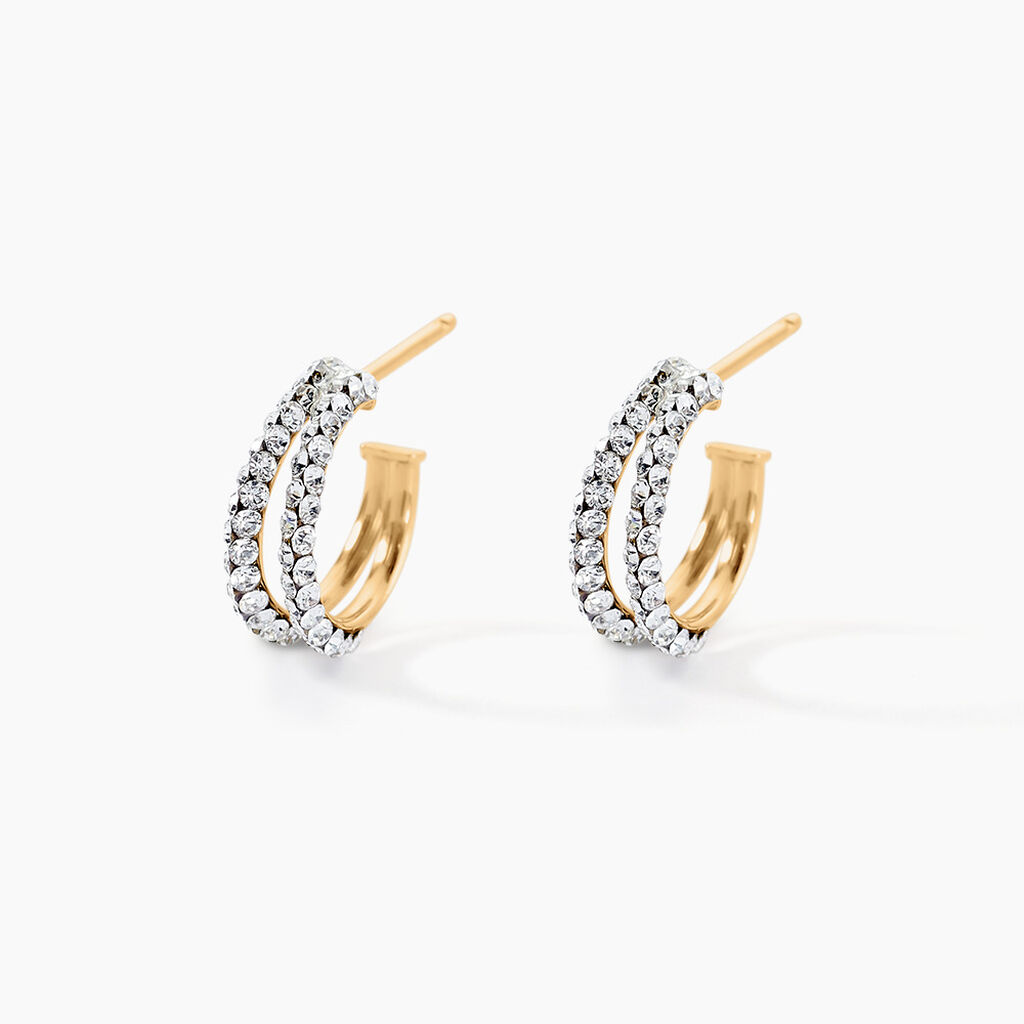 Créoles Atallah Or Jaune Strass - Boucles d'oreilles créoles Femme | Histoire d’Or