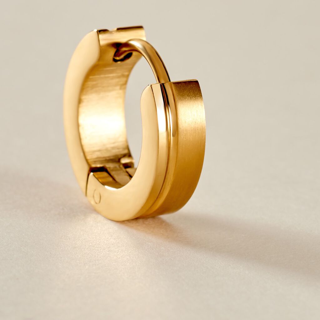 Créole Unitaire Acier Jaune Jair - Boucles d'oreilles créoles Homme | Histoire d’Or