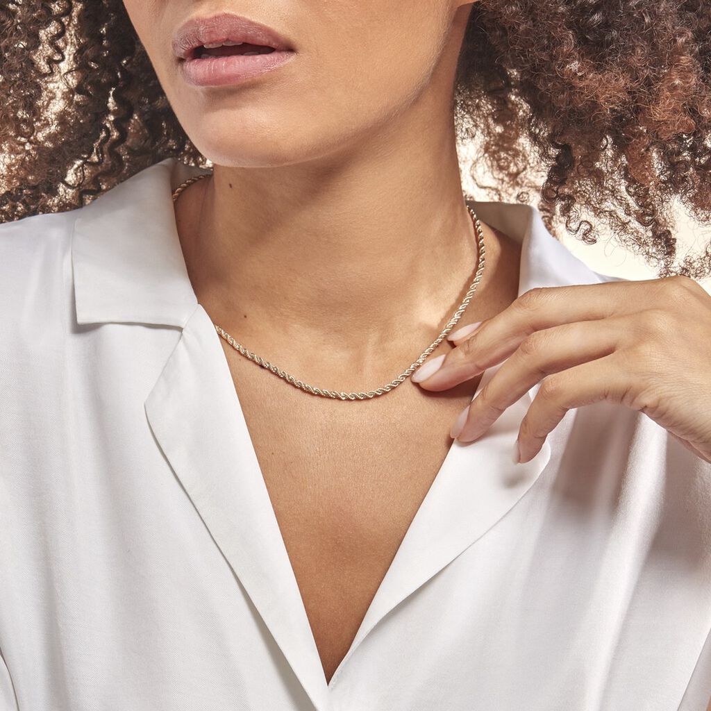 Collier Jerry Maille Corde Et Venitienne Or Bicolore - Chaines Femme | Histoire d’Or