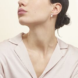 Boucles D'oreilles Pendantes Sathine Argent Perle De Culture Et Oxyde - Boucles d'oreilles fantaisie Femme | Histoire d’Or