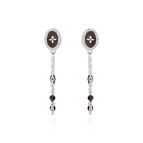Boucles D'oreilles Pendantes Polka Argent Blanc - Boucles d'oreilles fantaisie Femme | Histoire d’Or