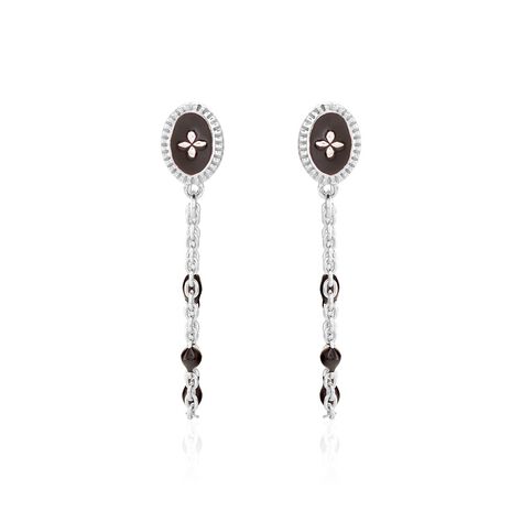 Boucles D'oreilles Pendantes Polka Argent Blanc - Boucles d'oreilles fantaisie Femme | Histoire d’Or