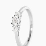 Bague Or Blanc Neely Diamants Synth&eacute;tiques - Bagues solitaires Femme | Histoire d&rsquo;Or