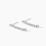 Boucles D'oreilles Puces Riviera Or Blanc Diamant - Boucles d'oreilles pendantes Femme | Histoire d&rsquo;Or