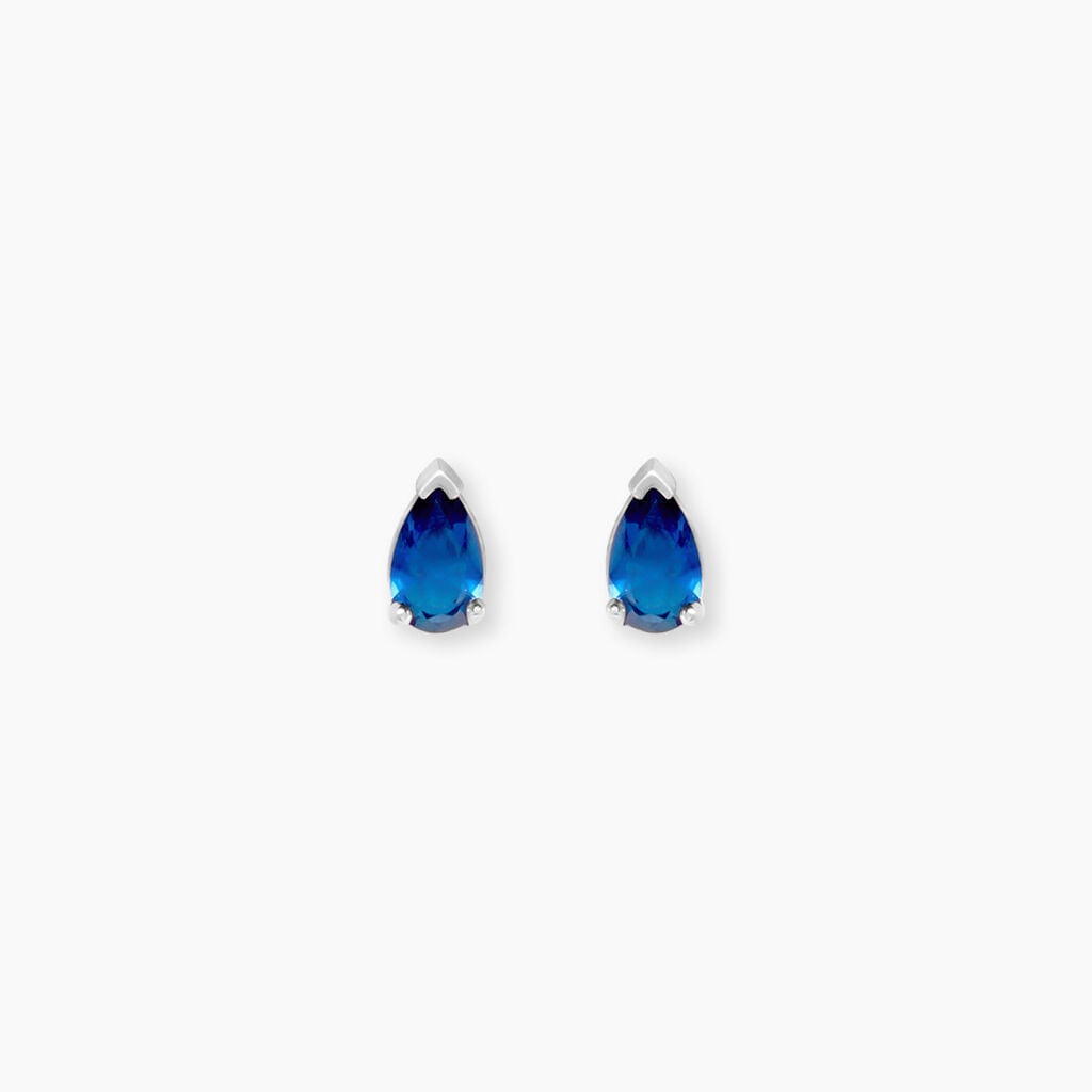Boucles D'Oreilles Puces Ma&euml;llys Argent Blanc Oxyde De Zirconium - Boucles d'oreilles fantaisie Femme | Histoire d&rsquo;Or