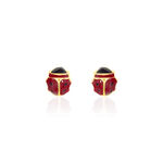 Boucles D'oreilles Puces Or Jaune Helidie Email - Clous d'oreilles Enfant | Histoire d&rsquo;Or