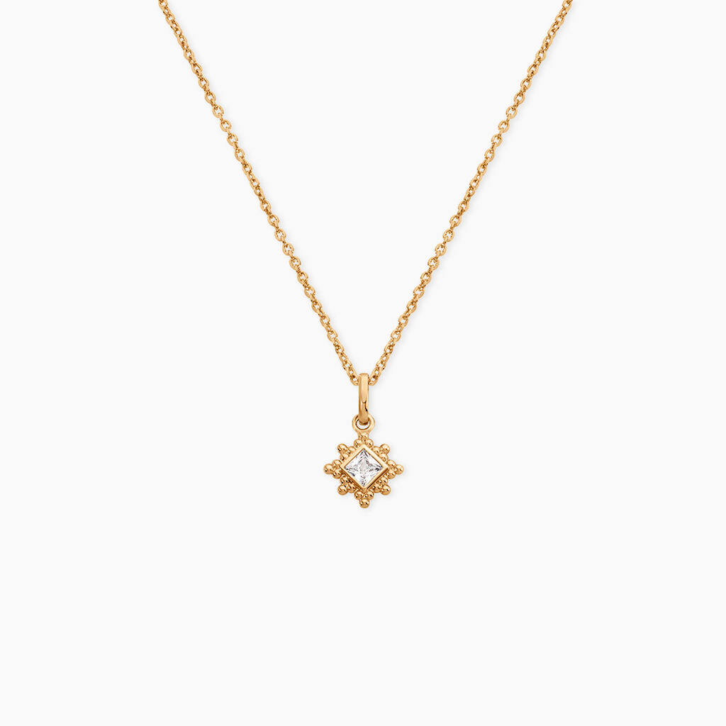 Collier Bobbie Plaqu&eacute; Or Jaune Oxyde De Zirconium - Colliers Femme | Histoire d&rsquo;Or