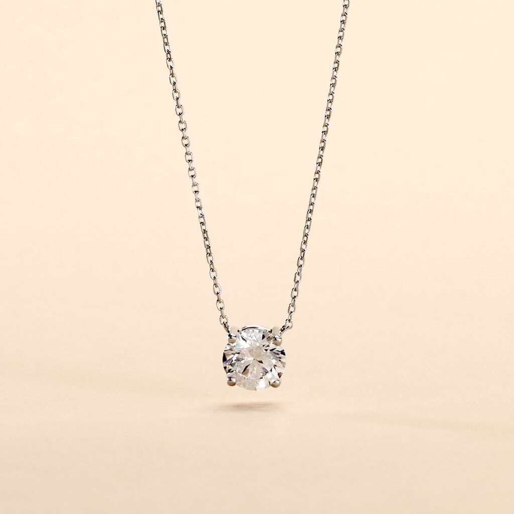 Collier Collection Aphrodite Or Blanc Diamant Synthetique - Colliers Femme | Histoire d’Or