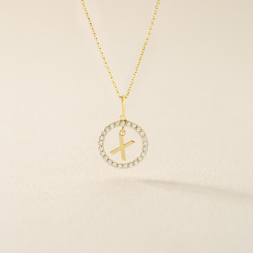 Pendentif Gabe Or Jaune Oxyde De Zirconium - Pendentifs Femme | Histoire d&rsquo;Or