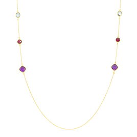 Collier Sautoir Or Jaune Rhodolite Et Amethyste Et Topaze - Sautoirs Femme | Histoire d’Or