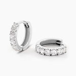 Cr&eacute;oles Andgelina Rondes Or Blanc Oxyde De Zirconium - Boucles d'oreilles cr&eacute;oles Femme | Histoire d&rsquo;Or