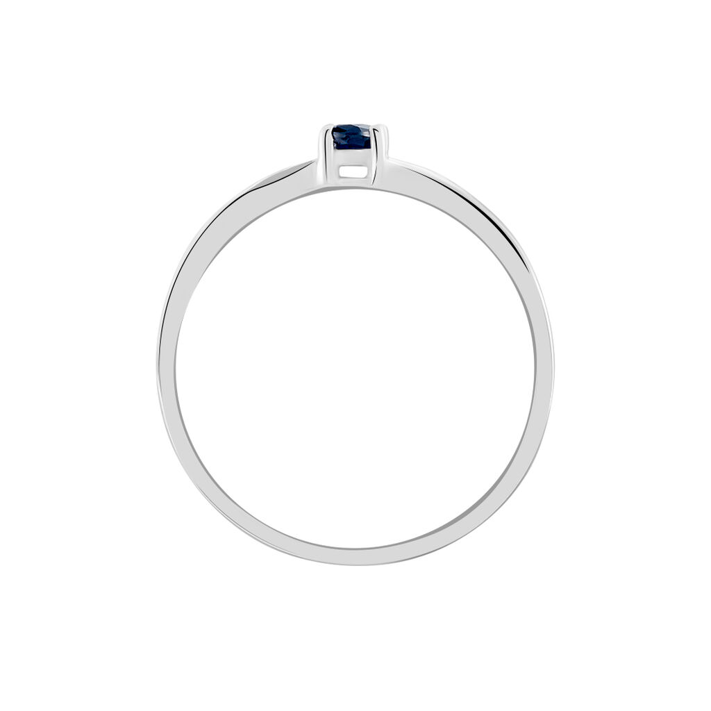 Bague Charmante Or Blanc Saphir Et Diamant - Bagues solitaires Femme | Histoire d’Or
