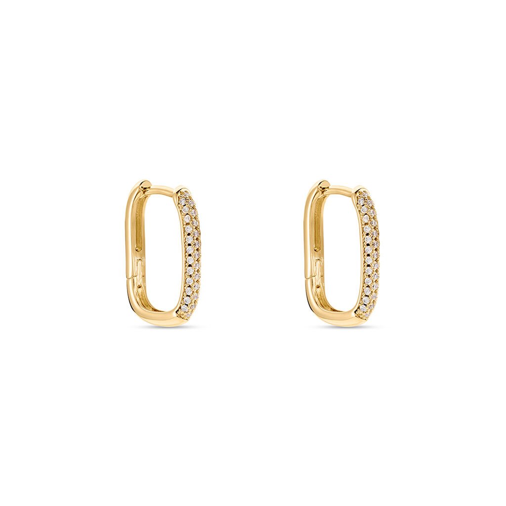 Cr&eacute;oles Domingo Plaqu&eacute; Or Jaune Oxyde De Zirconium - Boucles d'oreilles cr&eacute;oles Femme | Histoire d&rsquo;Or