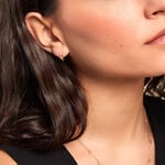 Creoles Rio Argent Rose Oxyde De Zirconium - Boucles d'oreilles cr&eacute;oles Femme | Histoire d&rsquo;Or