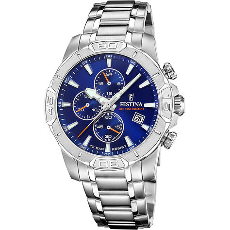 Montre Festina Timeless Chronograph Bleu - Montres Homme | Histoire d&rsquo;Or