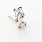 Boucles D'oreilles Puces Doreen Or Blanc Oxyde De Zirconium - Clous d'oreilles Famille | Histoire d&rsquo;Or