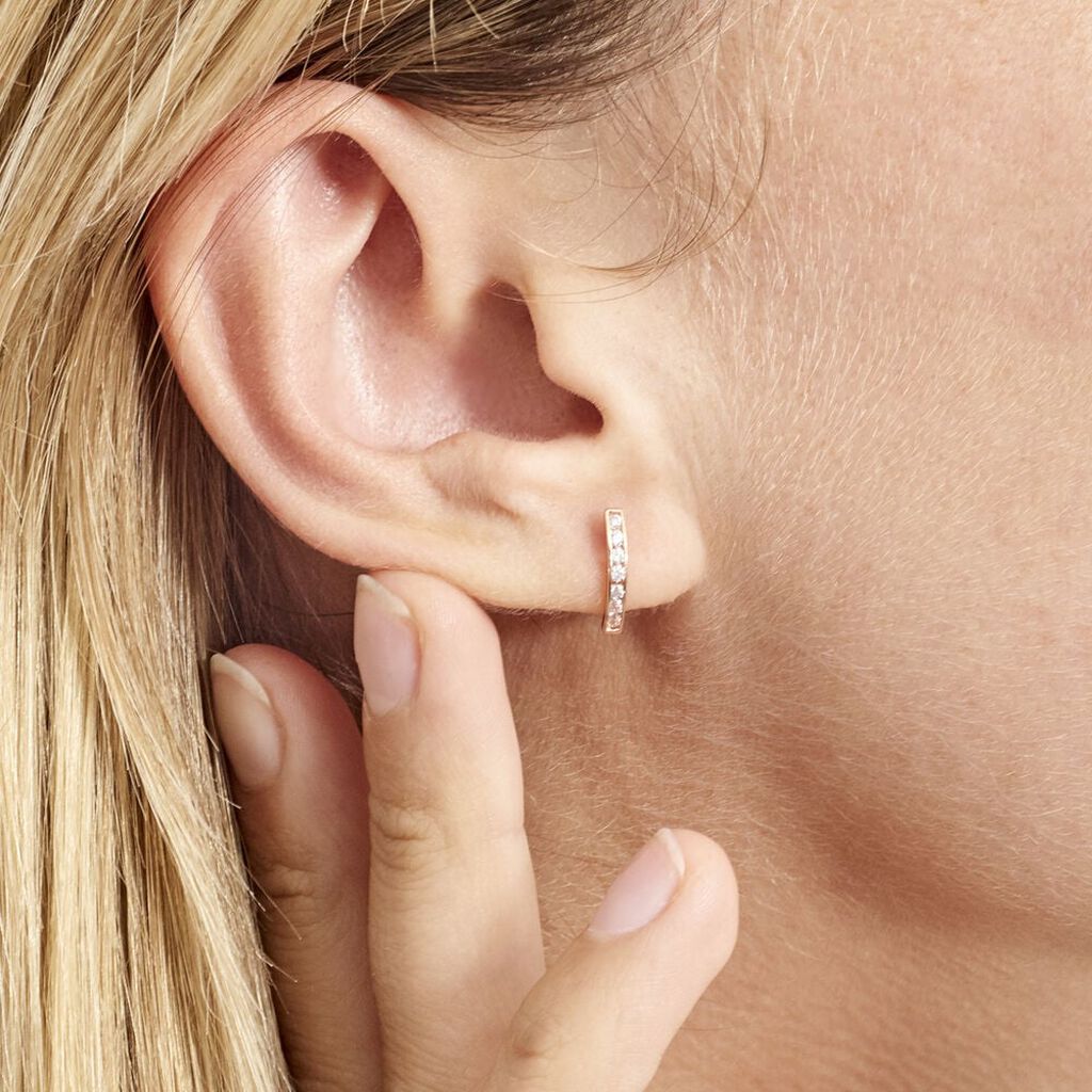 Creoles Or Rose Jacoba Oxydes - Boucles d'oreilles créoles Femme | Histoire d’Or