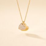 Collier Corazon Plaqu&eacute; Or Jaune Oxyde De Zirconium - Colliers Naissance Femme | Histoire d&rsquo;Or