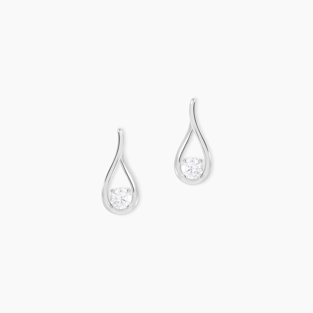 Boucles D'oreilles Pendantes Paloma Argent Blanc Oxyde De Zirconium - Boucles d'oreilles fantaisie Femme | Histoire d&rsquo;Or