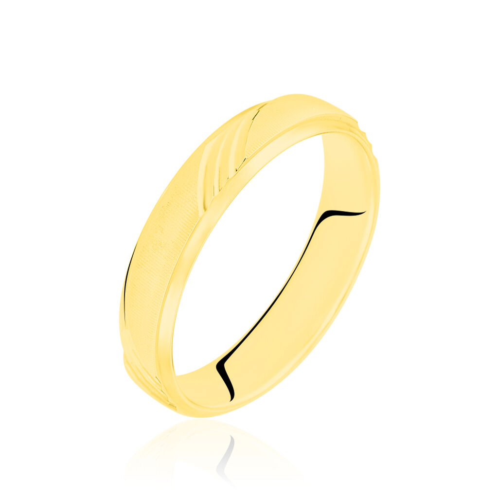 Alliance Ciham Ruban Plat Or Jaune - Alliances Famille | Histoire d&rsquo;Or